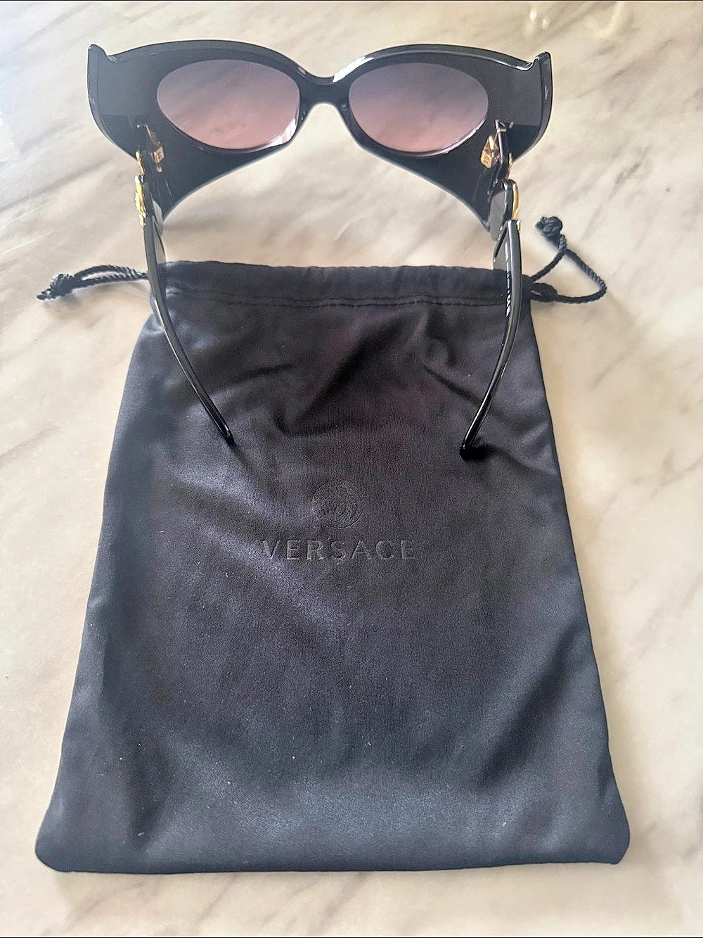 Versace Medusa Biggie Irregular Sunglasses VE4361 Black Like New